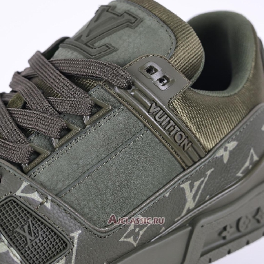 Buy Louis Vuitton LV Trainer Sneaker Khaki Green Monogram Green 1AHA19 Quality Reps Replicas Shoes