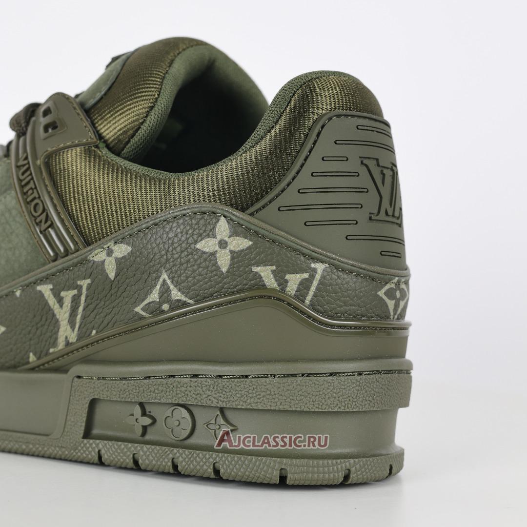 New Louis Vuitton LV Trainer Sneaker "Khaki Green Monogram" 1AHA19 Shoes