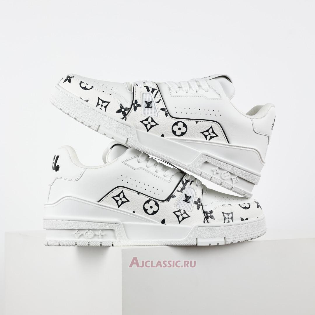 New Louis Vuitton LV Trainer Sneaker "White Black Monogram Pattern" 1AHTOP Shoes