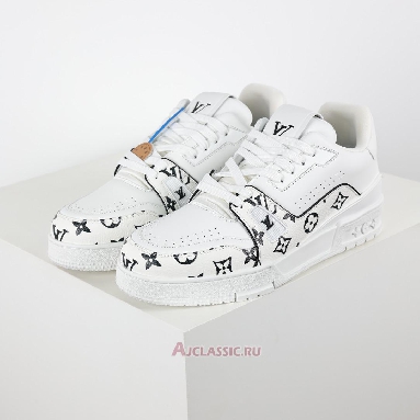 Buy Louis Vuitton LV Trainer Sneaker White Black Monogram Pattern White 1AHTOP Quality Reps Replicas Shoes