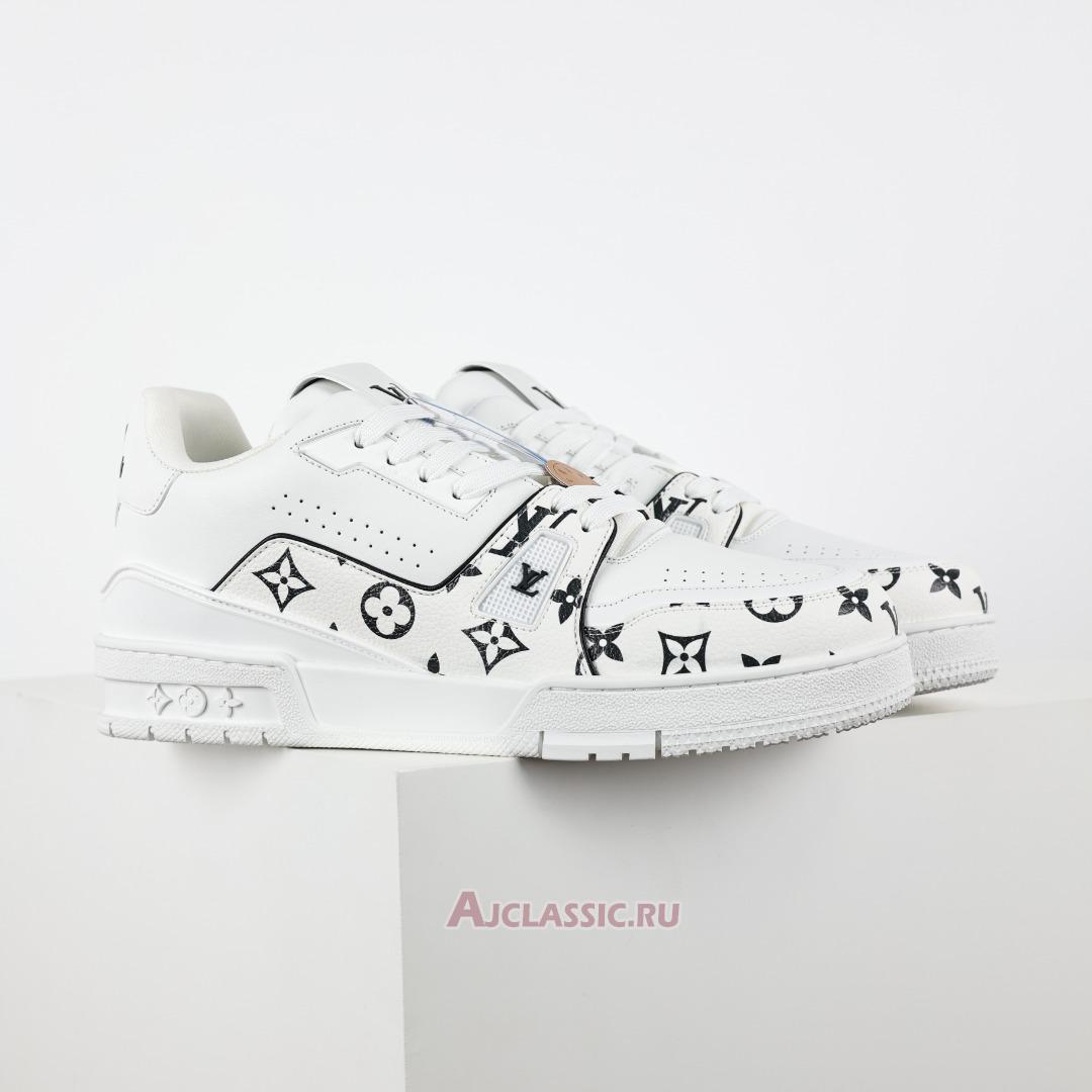 New Louis Vuitton LV Trainer Sneaker "White Black Monogram Pattern" 1AHTOP Shoes