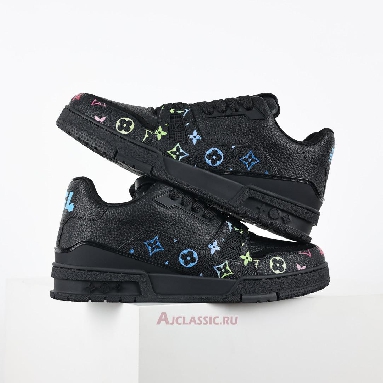 Buy Louis Vuitton LV Trainer Sneaker Black Multicolor Monogram Pattern Black 1AHTO9-2 Quality Reps Replicas Shoes