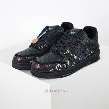 Buy Louis Vuitton LV Trainer Sneaker Black Multicolor Monogram Pattern Black 1AHTO9-2 Quality Reps Replicas Shoes