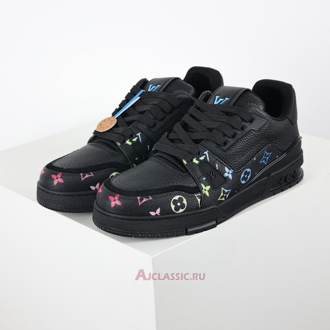 New Louis Vuitton LV Trainer Sneaker "Black Multicolor Monogram Pattern" 1AHTO9-2 Shoes