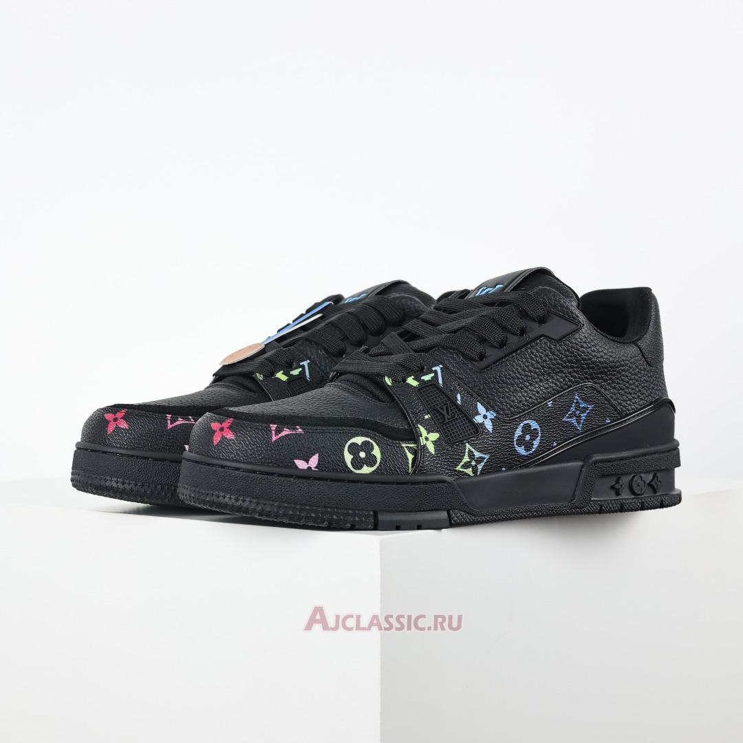New Louis Vuitton LV Trainer Sneaker "Black Multicolor Monogram Pattern" 1AHTO9-2 Shoes