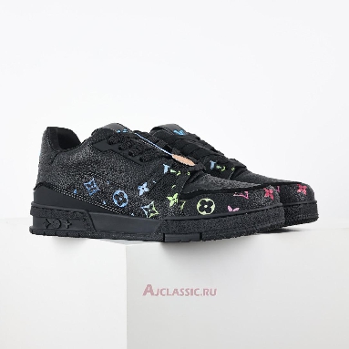 Buy Louis Vuitton LV Trainer Sneaker Black Multicolor Monogram Pattern Black 1AHTO9-2 Quality Reps Replicas Shoes