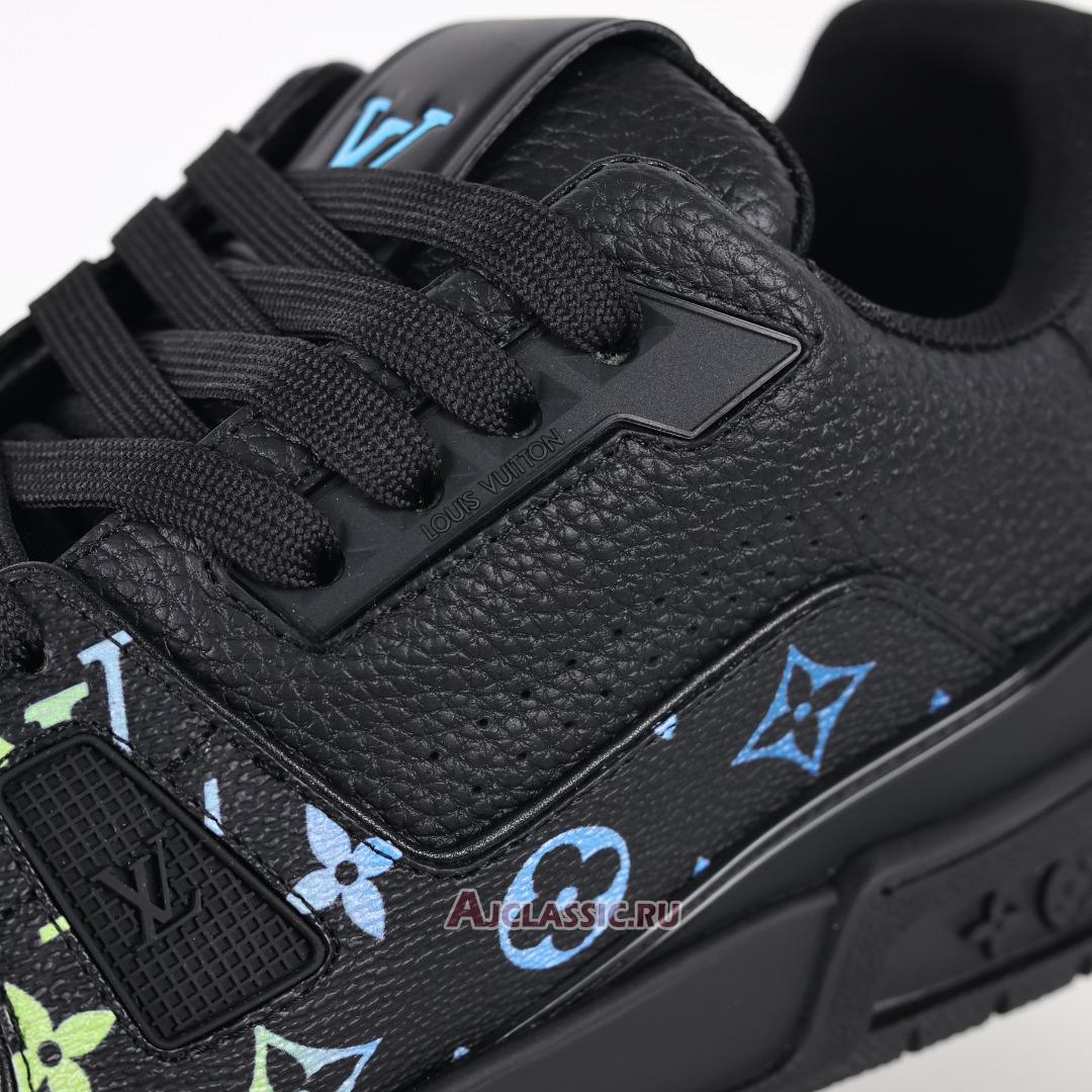 New Louis Vuitton LV Trainer Sneaker "Black Multicolor Monogram Pattern" 1AHTO9-2 Shoes
