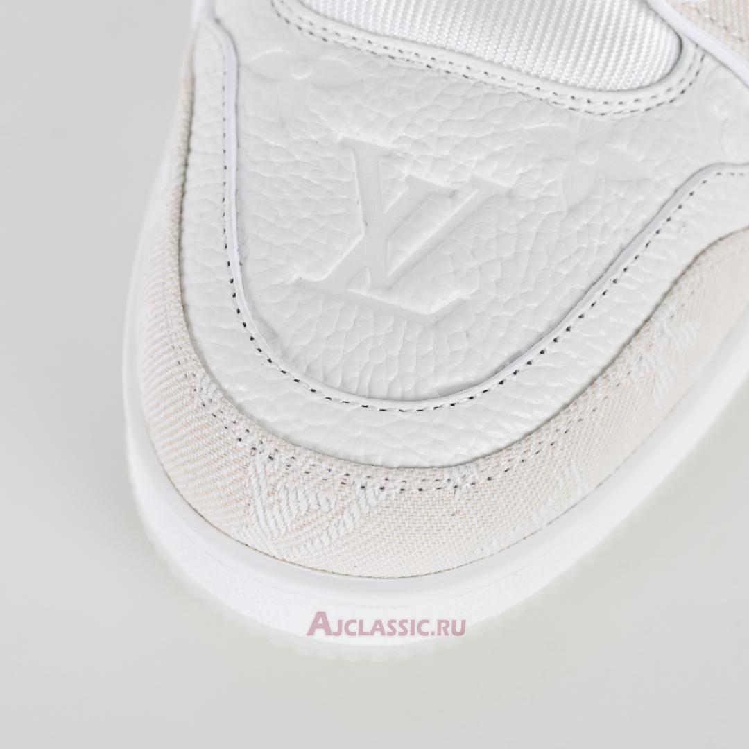New Louis Vuitton LV Trainer Sneaker "White Beige Monogram Demin" 1A8Z4W-2 Shoes