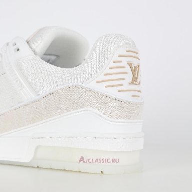 Buy Louis Vuitton LV Trainer Sneaker White Beige Monogram Demin White 1A8Z4W-2 Quality Reps Replicas Shoes