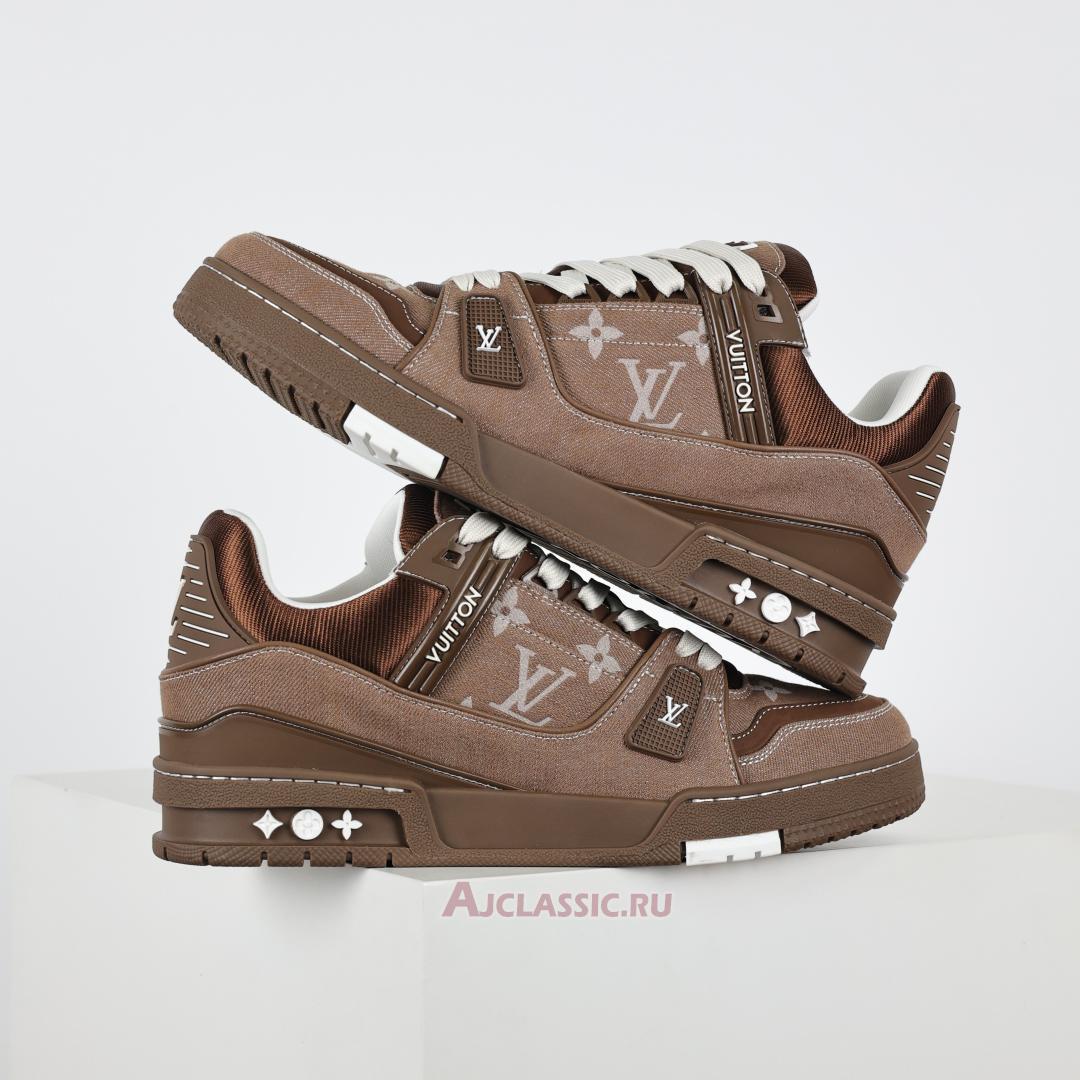 New Louis Vuitton LV Trainer Sneaker "Brown Monogram Denim" 1AHT32 Shoes