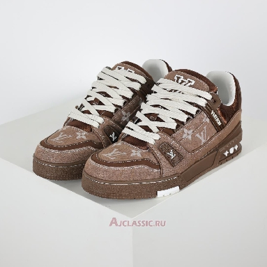 Buy Louis Vuitton LV Trainer Sneaker Brown Monogram Denim Brown 1AHT32 Quality Reps Replicas Shoes