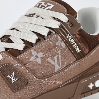 Buy Louis Vuitton LV Trainer Sneaker Brown Monogram Denim Brown 1AHT32 Quality Reps Replicas Shoes