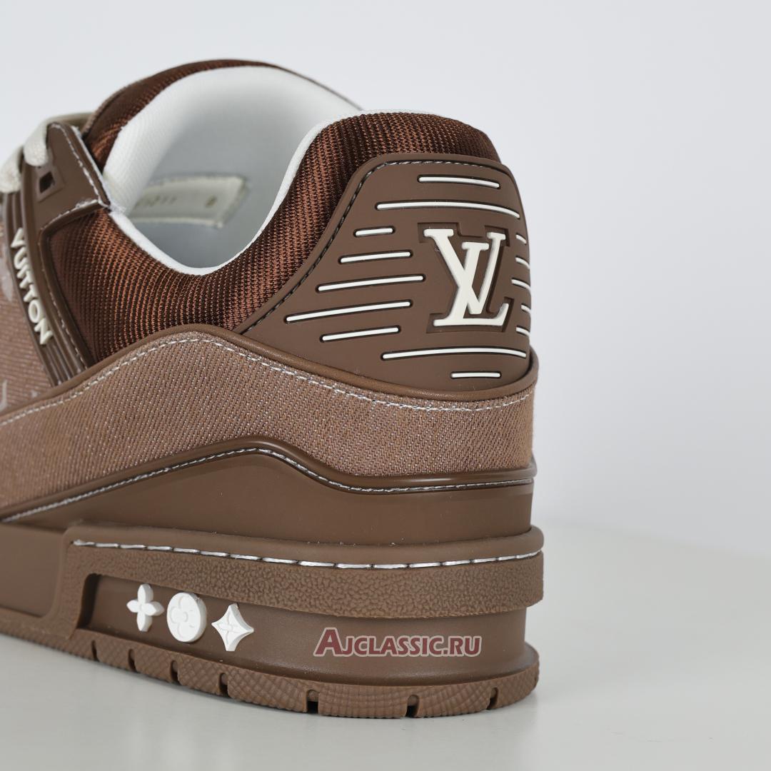 New Louis Vuitton LV Trainer Sneaker "Brown Monogram Denim" 1AHT32 Shoes