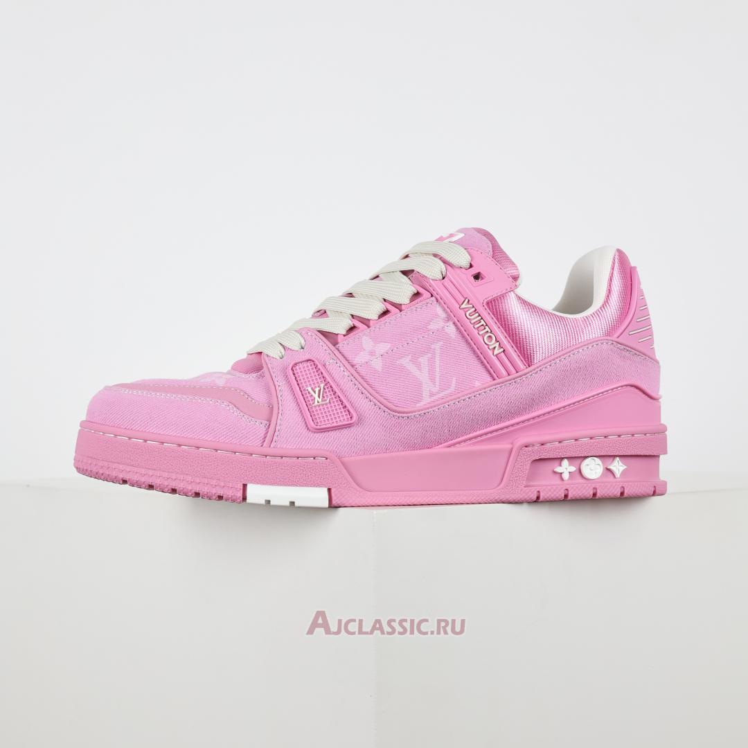 New Louis Vuitton LV Trainer Sneaker "Pink Monogram Denim" 1AHT03 Shoes