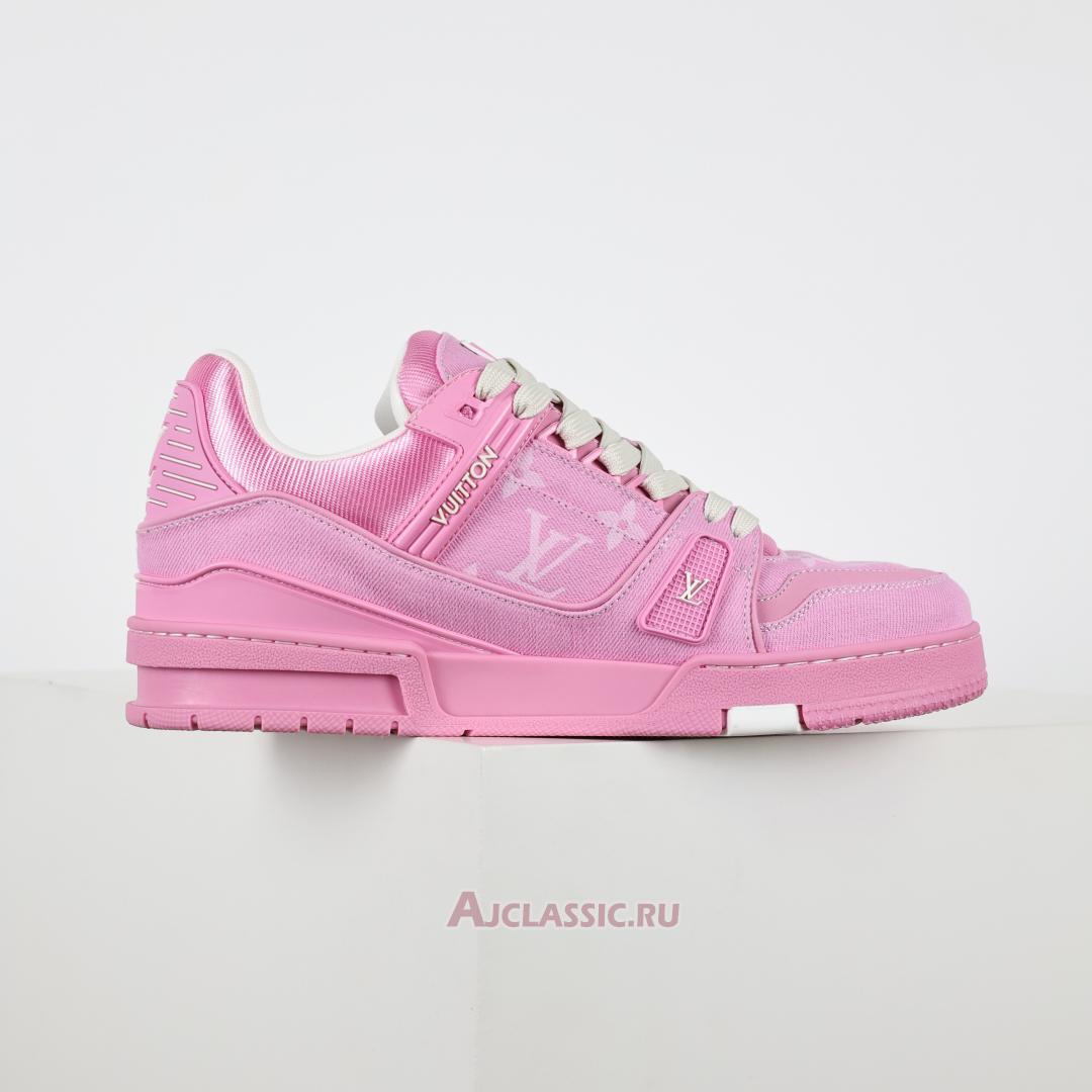 New Louis Vuitton LV Trainer Sneaker "Pink Monogram Denim" 1AHT03 Shoes