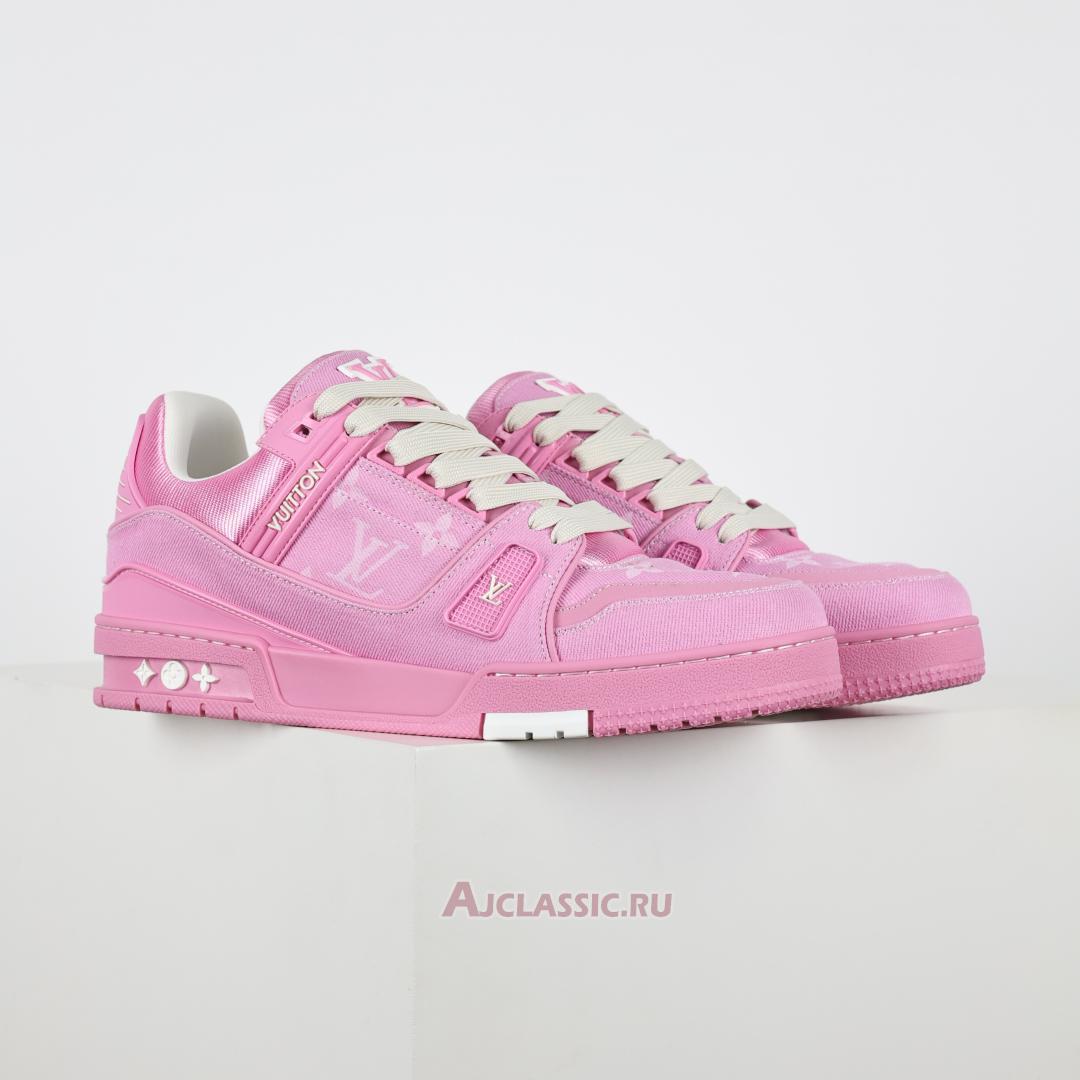 New Louis Vuitton LV Trainer Sneaker "Pink Monogram Denim" 1AHT03 Shoes