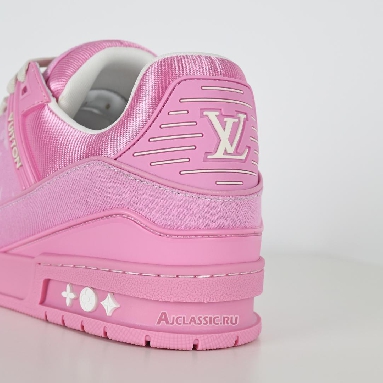Buy Louis Vuitton LV Trainer Sneaker Pink Monogram Denim Pink 1AHT03 Quality Reps Replicas Shoes