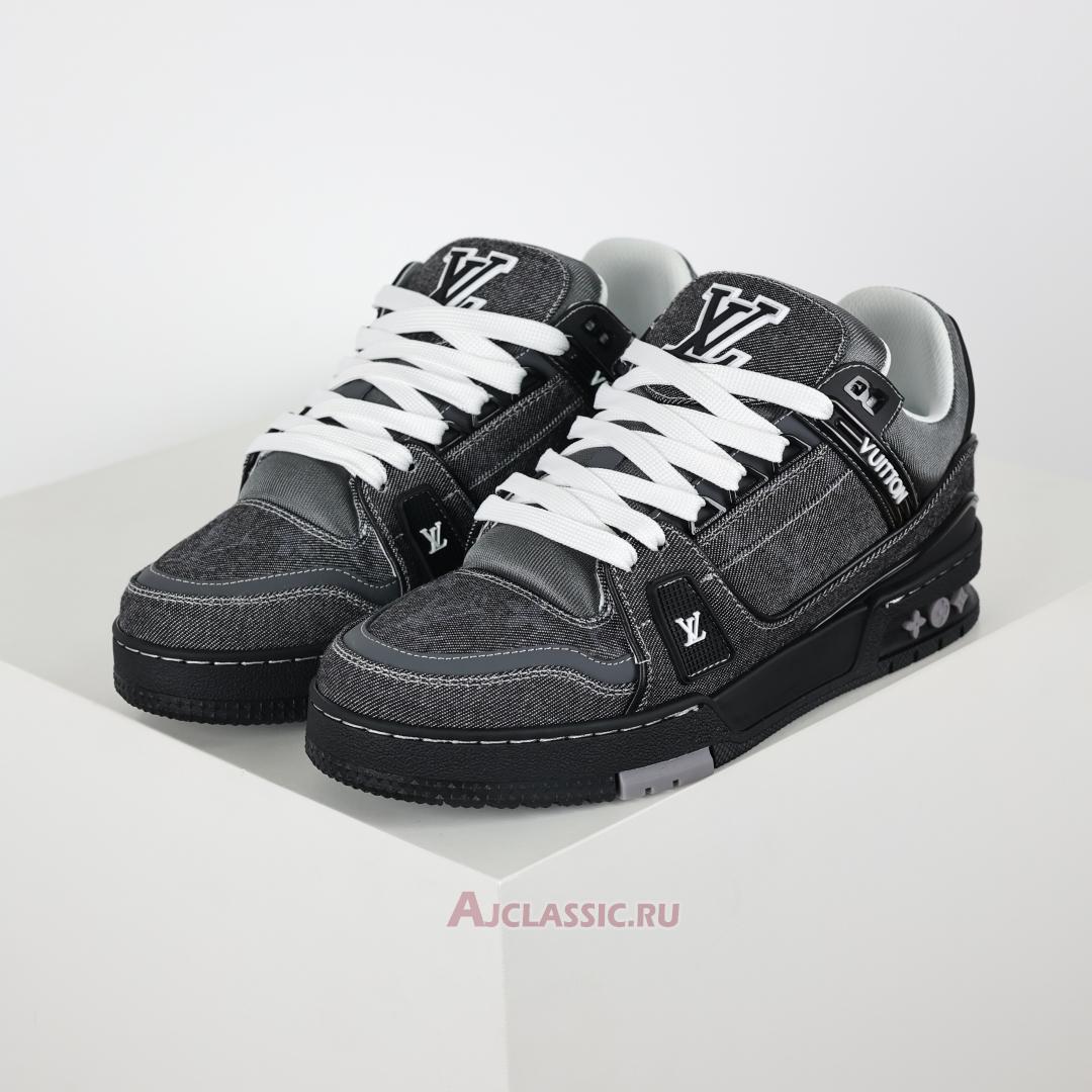 New Louis Vuitton LV Trainer Sneaker "Black Monogram Denim" 1AHSZS Shoes