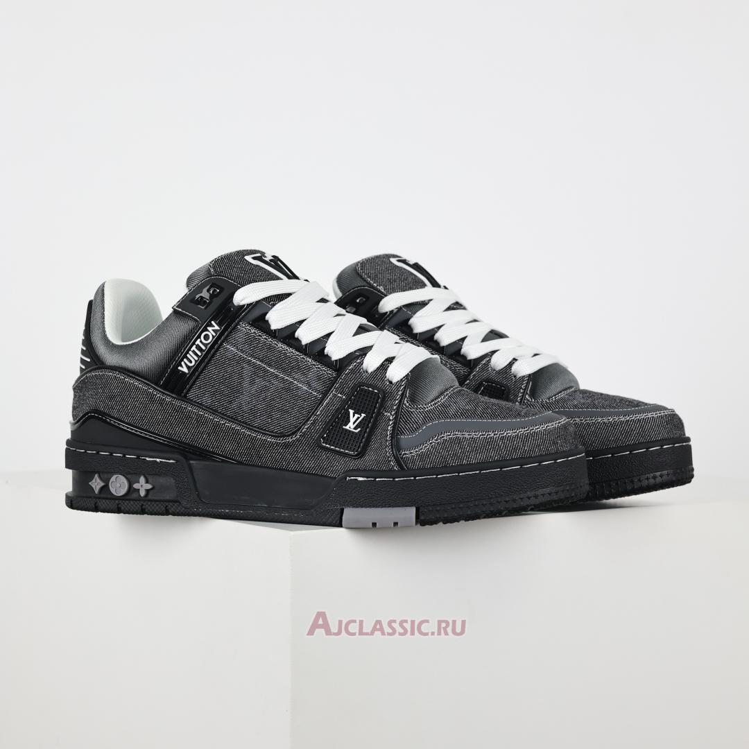 New Louis Vuitton LV Trainer Sneaker "Black Monogram Denim" 1AHSZS Shoes