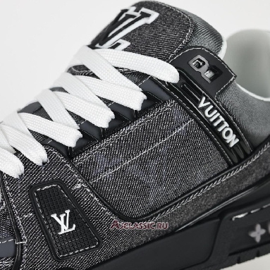 Buy Louis Vuitton LV Trainer Sneaker Black Monogram Denim Black 1AHSZS Quality Reps Replicas Shoes