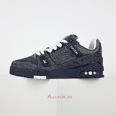 Buy Louis Vuitton LV Trainer Sneaker Navy Blue Monogram Denim Navy 1AHT52 Quality Reps Replicas Shoes