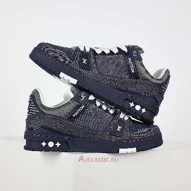 Buy Louis Vuitton LV Trainer Sneaker Navy Blue Monogram Denim Navy 1AHT52 Quality Reps Replicas Shoes