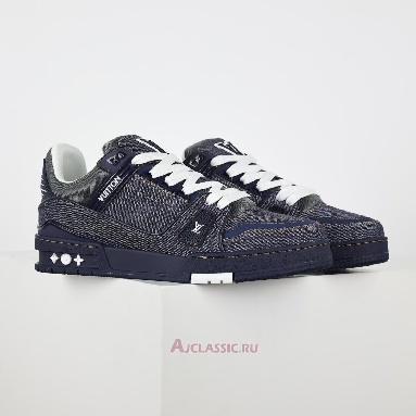 Buy Louis Vuitton LV Trainer Sneaker Navy Blue Monogram Denim Navy 1AHT52 Quality Reps Replicas Shoes