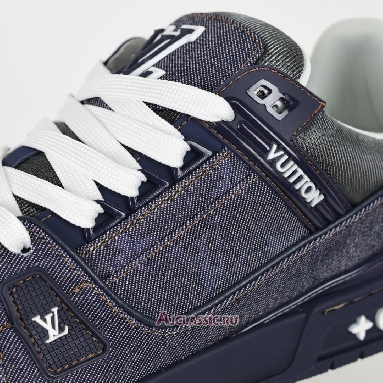 Buy Louis Vuitton LV Trainer Sneaker Navy Blue Monogram Denim Navy 1AHT52 Quality Reps Replicas Shoes