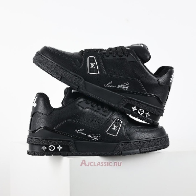 Buy Louis Vuitton LV Trainer Sneaker Black Wool Black 1A9AFM Quality Reps Replicas Shoes