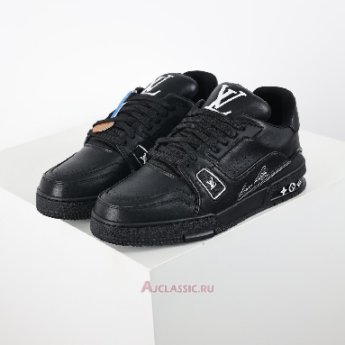Buy Louis Vuitton LV Trainer Sneaker Black Wool Black 1A9AFM Quality Reps Replicas Shoes