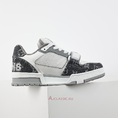 Buy Louis Vuitton LV Trainer Sneaker Velcro Strap - Grey Monogram Denim Grey 1ADF0O Quality Reps Replicas Shoes