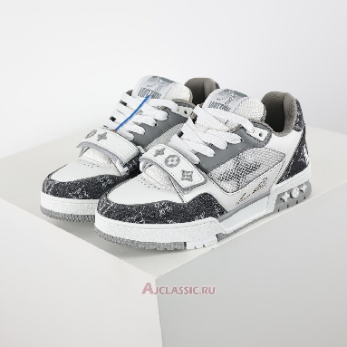 Buy Louis Vuitton LV Trainer Sneaker Velcro Strap - Grey Monogram Denim Grey 1ADF0O Quality Reps Replicas Shoes