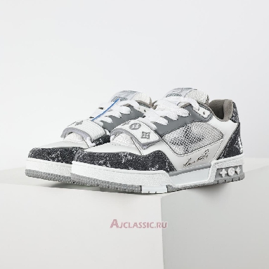 Buy Louis Vuitton LV Trainer Sneaker Velcro Strap - Grey Monogram Denim Grey 1ADF0O Quality Reps Replicas Shoes