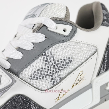 Buy Louis Vuitton LV Trainer Sneaker Velcro Strap - Grey Monogram Denim Grey 1ADF0O Quality Reps Replicas Shoes