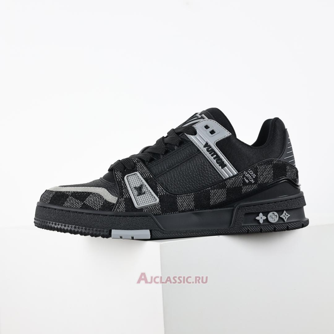 New Louis Vuitton LV Trainer Sneaker "Black Damier Denim and Calf Leather" 1ACPSB Shoes