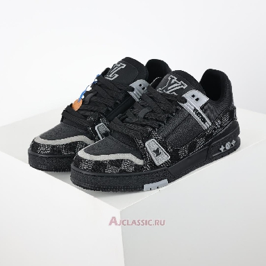 Buy Louis Vuitton LV Trainer Sneaker Black Damier Denim and Calf Leather Black 1ACPSB Quality Reps Replicas Shoes