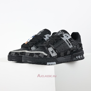 Buy Louis Vuitton LV Trainer Sneaker Black Damier Denim and Calf Leather Black 1ACPSB Quality Reps Replicas Shoes