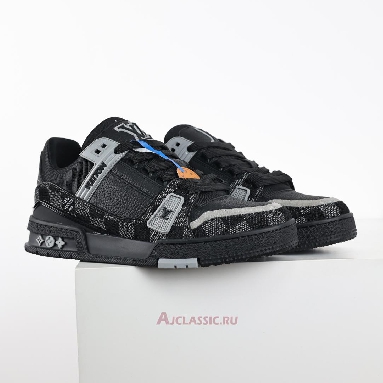 Buy Louis Vuitton LV Trainer Sneaker Black Damier Denim and Calf Leather Black 1ACPSB Quality Reps Replicas Shoes