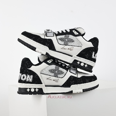 Buy Louis Vuitton LV Trainers Sneaker Velcro Strap - Black Monogram Denim Black 1A9ZB0 Quality Reps Replicas Shoes