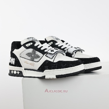 Buy Louis Vuitton LV Trainers Sneaker Velcro Strap - Black Monogram Denim Black 1A9ZB0 Quality Reps Replicas Shoes