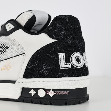 Buy Louis Vuitton LV Trainers Sneaker Velcro Strap - Black Monogram Denim Black 1A9ZB0 Quality Reps Replicas Shoes