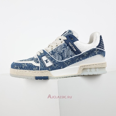 Buy Louis Vuitton LV Trainers Sneaker Blue Monogram Denim Blue 1ADHHR Quality Reps Replicas Shoes
