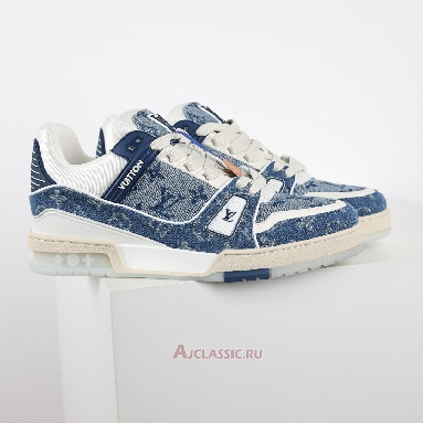 Buy Louis Vuitton LV Trainers Sneaker Blue Monogram Denim Blue 1ADHHR Quality Reps Replicas Shoes
