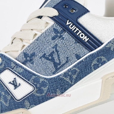 Buy Louis Vuitton LV Trainers Sneaker Blue Monogram Denim Blue 1ADHHR Quality Reps Replicas Shoes