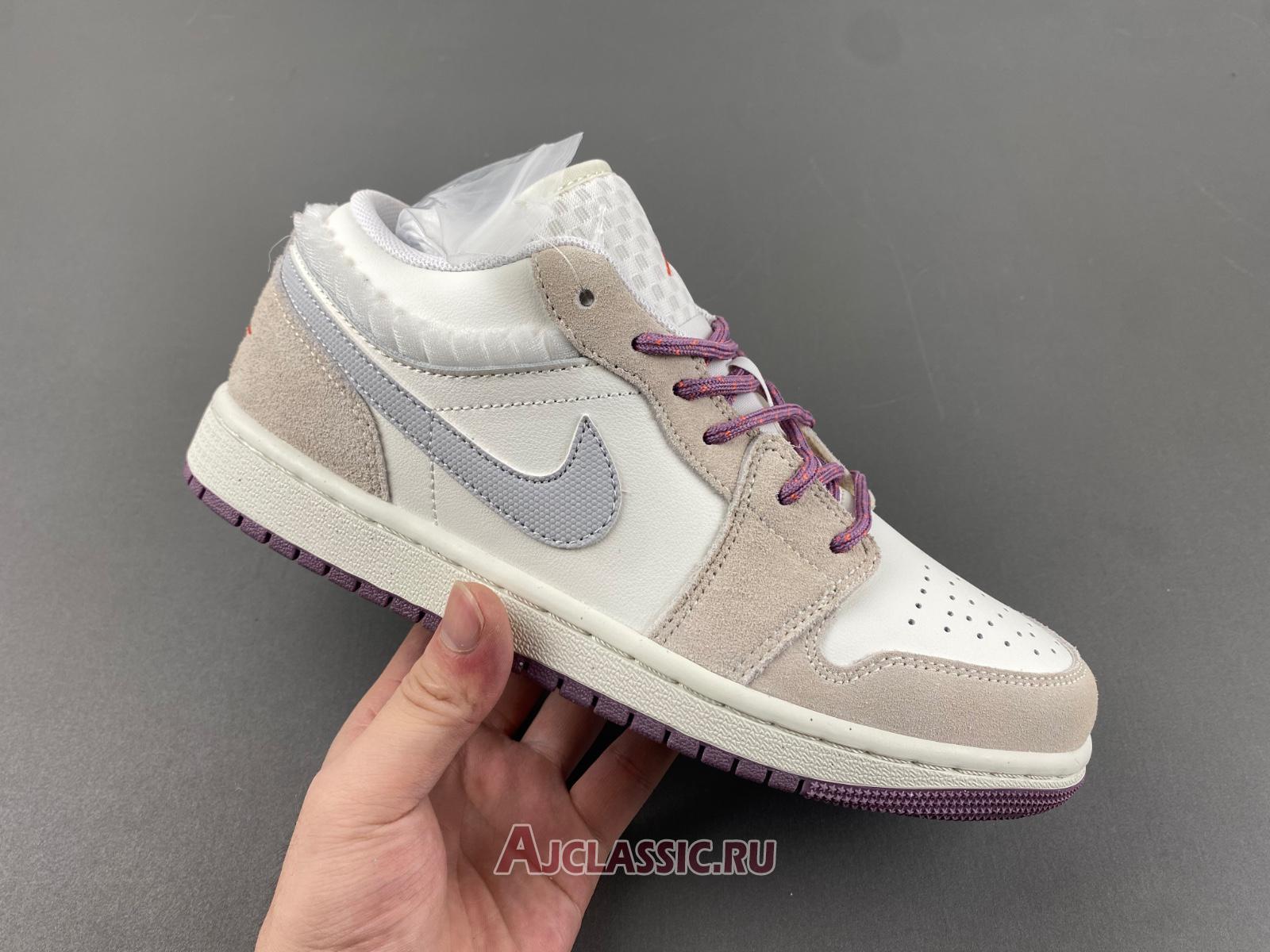 New Air Jordan 1 Low GS "Sail Violet Dust" FQ8094-100 Shoes