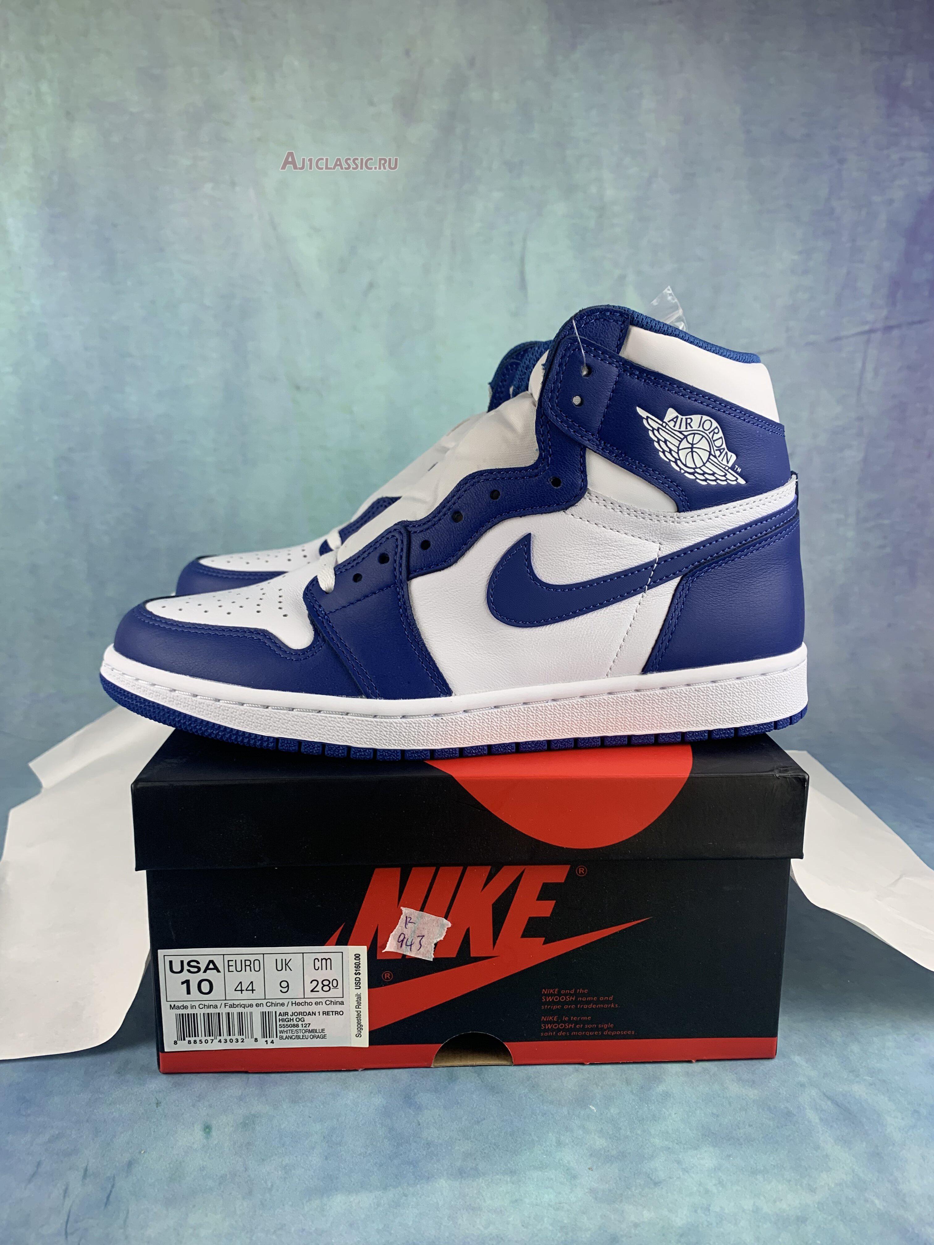 Air Jordan 1 Retro High OG Storm Blue 555088-127-2 White/Storm Blue Sneakers Air Jordan 1 Retro High OG Storm Blue 555088-127-2 White/Storm Blue Sneakers