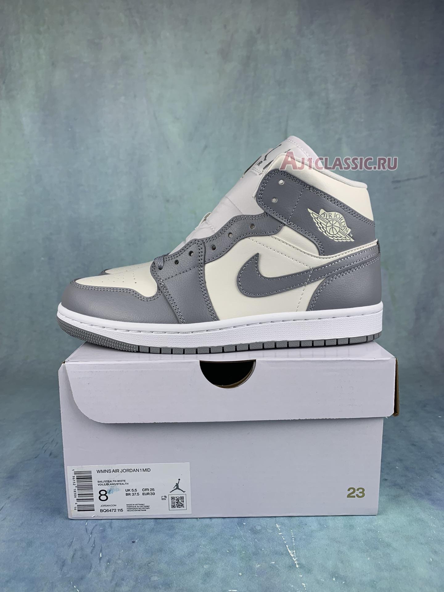 Air Jordan 1 Mid Stealth BQ6472-115 Sail/Stealth/White Sneakers Air Jordan 1 Mid Stealth BQ6472-115 Sail/Stealth/White Sneakers