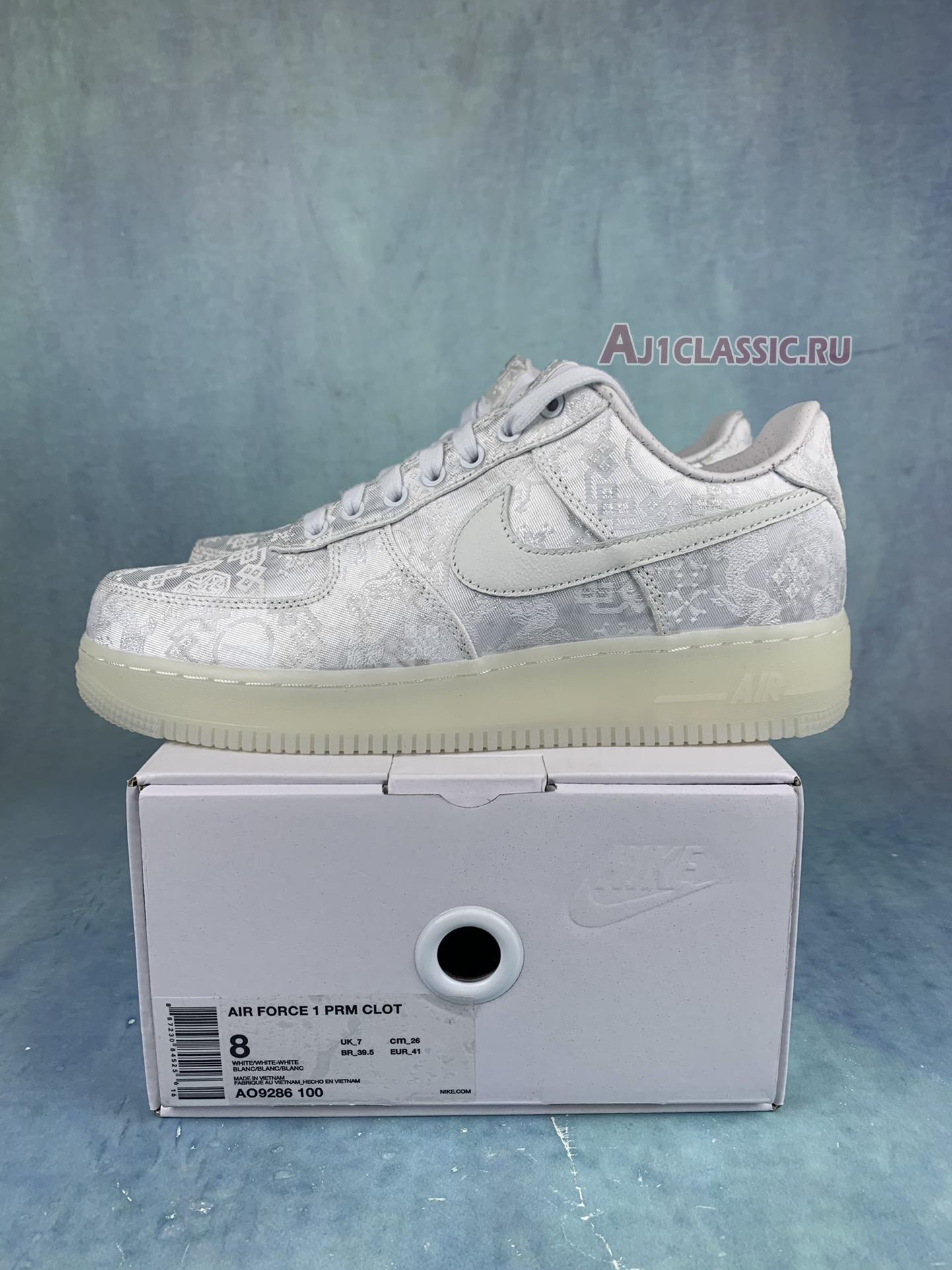 CLOT x Air Force 1 Premium 1WORLD AO9286-100-2 White/White-White Sneakers CLOT x Air Force 1 Premium 1WORLD AO9286-100-2 White/White-White Sneakers