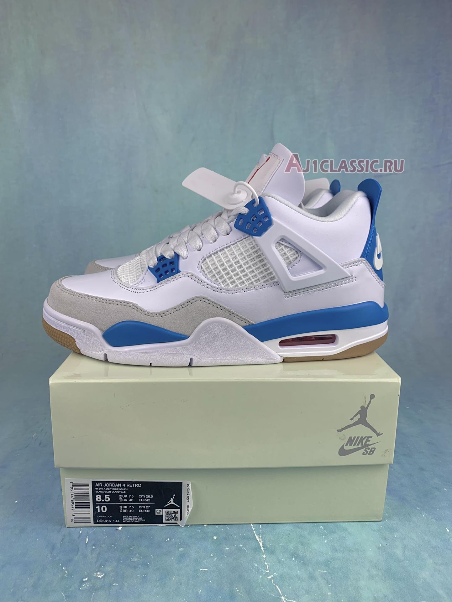 Nike SB x Air Jordan 4 Retro SP Blue Sapphire DR5415-104 White/Blue Sapphire Sneakers Nike SB x Air Jordan 4 Retro SP Blue Sapphire DR5415-104 White/Blue Sapphire Sneakers