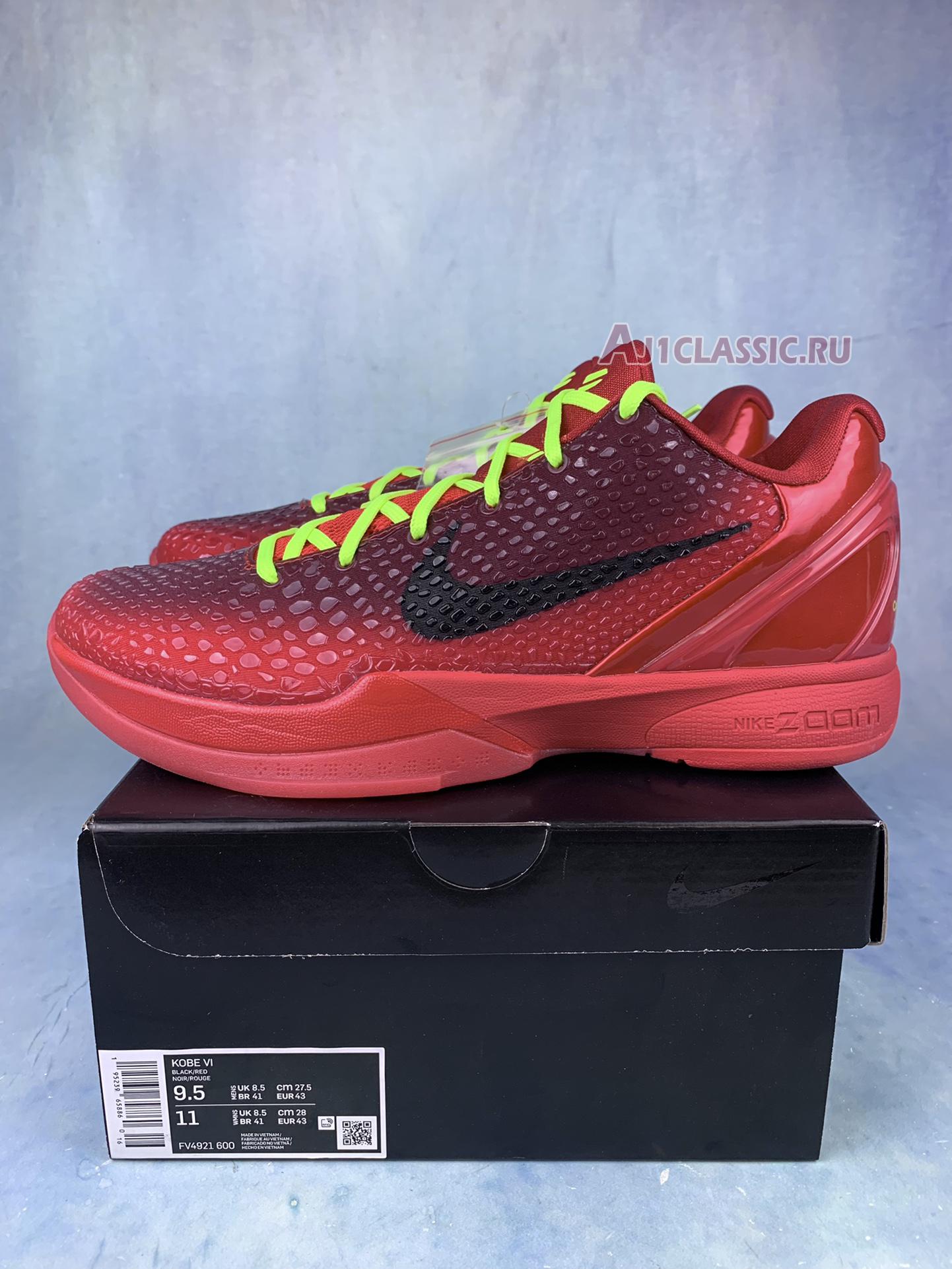 Nike Zoom Kobe 6 Protro Reverse Grinch FV4921-600 Bright Crimson/Black/Electric Green Sneakers Nike Zoom Kobe 6 Protro Reverse Grinch FV4921-600 Bright Crimson/Black/Electric Green Sneakers